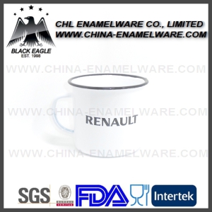 Professional FDA Certificated 400ml Rolled Rim Custom Enamel Cup